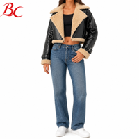 Blouson Aviateur Court en Similicuir Doublé Mouton pour Femme avec Sangles à Boucles – Vêtement d'Hiver Personnalisé
