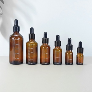 Amber <b>Bottles</b> 5ml 10ml 15ml 20ml 30ml 50ml 100ml Brown Glass Oil Dropper <b>Bottle</b> With Black Aluminum Dropper Cap - Product Image 5