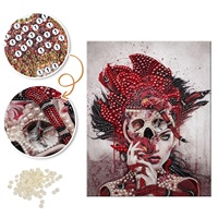 Fournitures de bricolage directement du fabricant, dropshipping, décoration intérieure, portrait de femme squelette fantôme d'Halloween, peinture murale perlée