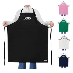 Custom Logo Chef Sleeveless Bib <b>Apron</b> Polyester Material 2 Pockets Multi-Color Options Durable Eco-Friendly Restaurant <b>Kitchen</b> - Product Image 1