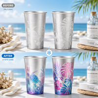Gobelets personnalisés à changement de couleur 600 ml, tasses réutilisables en métal aluminium, gobelet à bière personnalisé pour la publicité