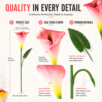 Fleur artificielle de lys calla en gros pour la décoration de mariage et de la maison, résistante aux UV, à longue tige, arrangement floral artificiel
