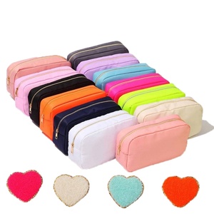Multi Function Nylon Zipper Letter Patch Custom Cosmetic <b>Make</b> <b>up</b> <b>Pouch</b> case Travel Capability Toiletry Makeup Bag Cosmetic - Product Image 5