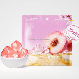 Bonbons gélifiés halal à la saveur de pêche et de cerisier 4D, bonbons gélifiés rafraîchissants à la peau de sucre, double texture, 0% de matières grasses, en vrac, doux, multicolores - Product Image 1