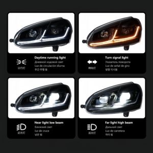 Vente en gros en stock Nouveau phare <span class=keywords><strong>LED</strong></span> 12 V Assemblage parfait pour VW <span class=keywords><strong>Golf</strong></span> <span class=keywords><strong>5</strong></span> 2006-2010 Mise à niveau <span class=keywords><strong>LED</strong></span> DRL <span class=keywords><strong>Clignotant</strong></span> - Product Image 3