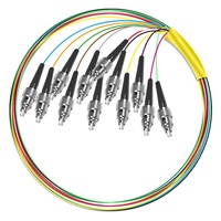 Cavalier de fibre optique monomode à 12 cœurs 1m câble à fibre optique gainé en PVC Sc/St/Fc/Lc/Upc Pigtail Fiber 12 câbles de Communication