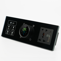 Interrupteur mural intelligent 18D pour hôtel, 3 interrupteurs tactiles connectés avec thermostat et double prise de courant, produits pour la maison intelligente