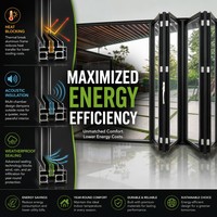 Porte en verre pliante en aluminium Meida, à rupture de pont thermique, cadre fin, double vitrage, luxe, pour patio résidentiel, fabricant en gros