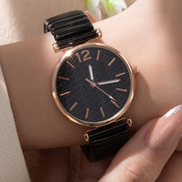 Jam Tangan Wanita Digital Dial Laris Manis untuk Perdagangan Luar Negeri, Tali Elastis, Quartz, Casing Alloy