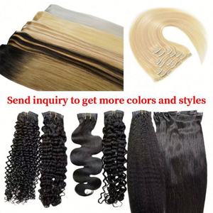 ISWEET Vente en gros Extensions de cheveux 100% humains, cuticules alignées, style lisse, cheveux Remy, qualité de couleur, produits à clips à prix avantageux - Product Image 2