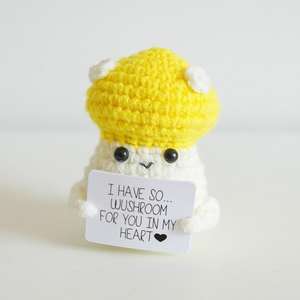 Mini-pommes de terre en crochet amusantes et positives, cadeaux d'entraînement émotionnel avec carte positive, poupées mignonnes tricotées pour amis - Product Image 6