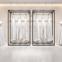 Présentoirs de Luxe en Métal Noir pour Vêtements, Supports Robustes pour Robes de Mariée pour Boutiques de Mariage