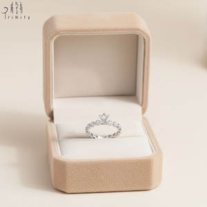 Bague d'éternité 3/4 en forme de bulles au design tendance exclusif, or blanc 18 carats, véritable diamant naturel, semi-montée, bague de mariage pour femme - Product Image 5