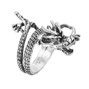 Vnox Fashionable 13g 45mm Alloy Zodiac Dragon Jewelry Rings for Men Vintage