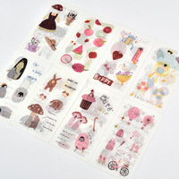 Lot de 5 autocollants adhésifs artistiques mignons en papier Washi pour journalisation, thèmes mariage, voyage, été, embellissements tendance, 9x16,6cm