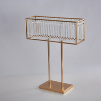 Centre de table pour mariage, remise de diplôme, Nouvel An chinois, Noël, Diwali, Pâques, 29,5 pouces de haut, carré doré, en cristal et métal durable