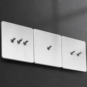 Panel de Interruptor de Palanca Retro para Luz de Pared, de 1 a 4 Módulos y 2 Vías, Estándar Europeo, Acero Inoxidable Cepillado Gris Plateado, Toma de Corriente Antigua <span class=keywords><strong>con</strong></span> Carga USB - Product Image 3