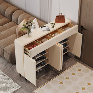 <span class=keywords><strong>Meuble</strong></span> à chaussures convertible contemporain pour salon avec tiroir à fermeture douce, en bois écologique - Product Image 4