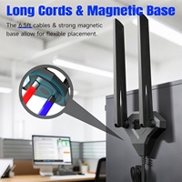 Antenne WiFi 7 Tri-Bande Eightwood 6GHz/5GHz/2.4GHz RP-SMA à base magnétique pour PC de bureau, carte mère gaming PCIe et routeur