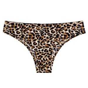 String sexy en soie de glace motif léopard personnalisé <span class=keywords><strong>culotte</strong></span> une pièce taille basse avec décoration de trou yoga non marquant - Product Image 2