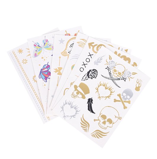 Временные татуировки-наклейки золотистого цвета с принтом на заказ