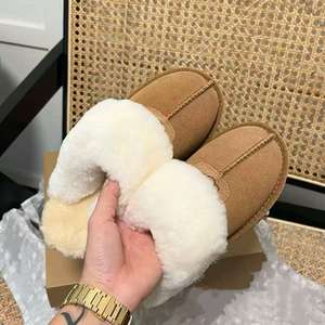 2026 Custom UGS LOGO Genuine Leather Lining New <strong>Wool</strong> for <strong>Slippers</strong> for <strong>Women</strong> Star Outside Home Woolly <strong>Slipper</strong> Shoes - Product Image 1