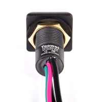 Toowei 12mm 3a 250v bouton poussoir Mini interrupteur étanche à l'eau Ip67 carré illuminé coloré pour voiture bateau