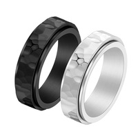 Nouvelle bague pour homme en acier inoxydable, motif marteau, nid d'abeille, motif de fosse lunaire, anti-ternissement, bijoux en gros MGJZ125