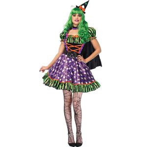 <span class=keywords><strong>Halloween</strong></span> jeu de rôle drôle cirque Clown Costume imprimé sorcière Cape <span class=keywords><strong>maquillage</strong></span> balle costumes de fête - Product Image 1