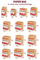 Sac en papier kraft imprimé sur mesure avec poignée, logo OEM, sac de shopping brun, emballage alimentaire et cadeau recyclable