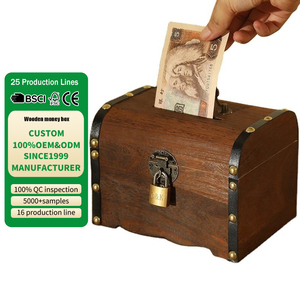 Hucha <span class=keywords><strong>de</strong></span> madera rústica para niños, <span class=keywords><strong>caja</strong></span> <span class=keywords><strong>de</strong></span> dinero, cofre del tesoro <span class=keywords><strong>de</strong></span> madera con cerradura, <span class=keywords><strong>caja</strong></span> <span class=keywords><strong>de</strong></span> <span class=keywords><strong>ahorro</strong></span> <span class=keywords><strong>de</strong></span> madera vintage, venta al por mayor <span class=keywords><strong>de</strong></span> fábrica - Product Image 1
