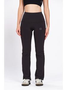 Collants Bootcut Munns & Mars pour femme, gris foncé, en Lycra, taille haute, couleur unie, avec poche pour téléphone portable, design évasé pour le sport - Product Image 3
