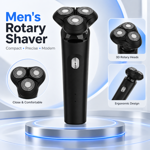 Three Blade Rotary Electric Shaver for Men Rechargeable Cordless <strong>Razor</strong> Double Ring <strong>Foil</strong> Men's Electric Shaver - Product Image 1