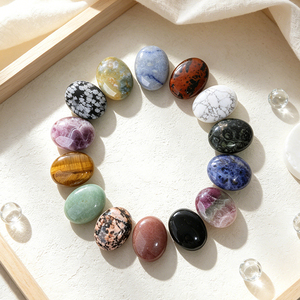 Piedra de Palma de Cristal de 45mm al por Mayor, Piedra de la Preocupación Elíptica, Gema de Ojo de Tigre para Meditación - Product Image 5