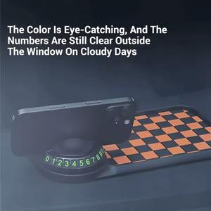 Alfombrilla antideslizante para salpicadero resistente al desgaste con placa de número de estacionamiento, soporte giratorio para teléfono de coche con almohadilla antideslizante multifuncional - Product Image 6