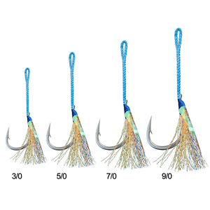 High Carbon Steel Pike Assist Hook With Luminous Tinsel Fishing Hooks Double Fishhook