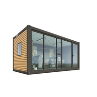 Conteneur mobile préfabriqué de 20 pieds pour hôtel de jardin, studio en bois, maisonnette, café, emballage plat