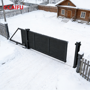 Porte coulissante sans rail en aluminium résistant au froid et au vent, porte électrique suspendue pour cour de villa enneigée - Product Image 3