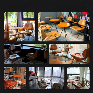 ชุดโต๊ะกาแฟโลหะ 3 ชิ้นทันสมัย พร้อมโต๊ะขาตั้งสามขา สำหรับร้านกาแฟ บิสโทร ห้องนั่งเล่น ล็อบบี้โรงแรม - Product Image 6