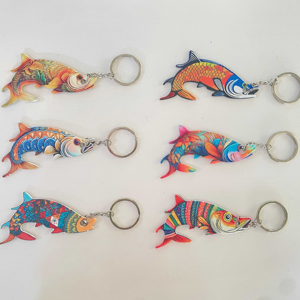 Fish Key Chain Key <b>Ring</b> Handbag Bag Charm Accessories Animal Jewelry for Women,Brown - Product Image 1