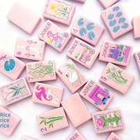 Jeu de Mahjong transfrontalier de style européen et américain pour 4 joueurs ; Tuiles en acrylique à quatre couches et blocs de couleur, mélangeées à la main aux États-Unis, avec boîte en carton