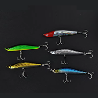 Umpan Pancing Pencil Tenggelam Aotuo Laris 14g 24g, Umpan Buatan Keras dengan Mata Kail Alur Darah untuk Memancing Ikan Bass