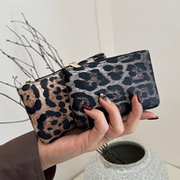 Dompet genggam emas Mini wanita, dompet kecil tempat kartu perak emas Mini untuk wanita