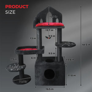 Groothandel Zwarte Gotische Kattenboom Kist Bed <span class=keywords><strong>Condo</strong></span> Krabpalen Spinbal Multi-Level Meubilair Halloween Kattenboom - Product Image 2