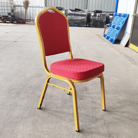 Chaises de banquet empilables en fer avec housse en tissu moderne et durable, coussin en éponge pour hôtels, restaurants, mariages en plein air, événements et fêtes