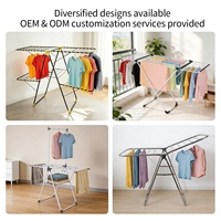 Séchoir à linge métallique autoportant pliable et extensible, réglable, moderne, pour balcon