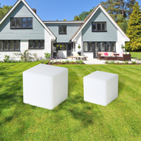 Chaises cubes LED modernes en plastique PE à énergie solaire, tabourets cubes lumineux pour l'extérieur, parcs, hôtels, solution de sièges contemporaine