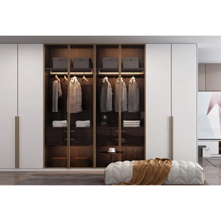 Aluminum alloy wardrobe whole house customized simple modern overall storage split metal wardrobe cloakroom