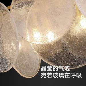 Lustre de salle à manger de luxe postmoderne, panneau en verre, tout en cuivre, luminaires pour salon, chambre à coucher, villa, luminaire suspendu tout en cuivre - Product Image 4