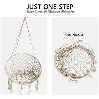 Hamac en macramé, balançoire avec corde en coton, blanc, Kits de suspension, pour Patio intérieur, véranda, jardin de lecture, loisirs